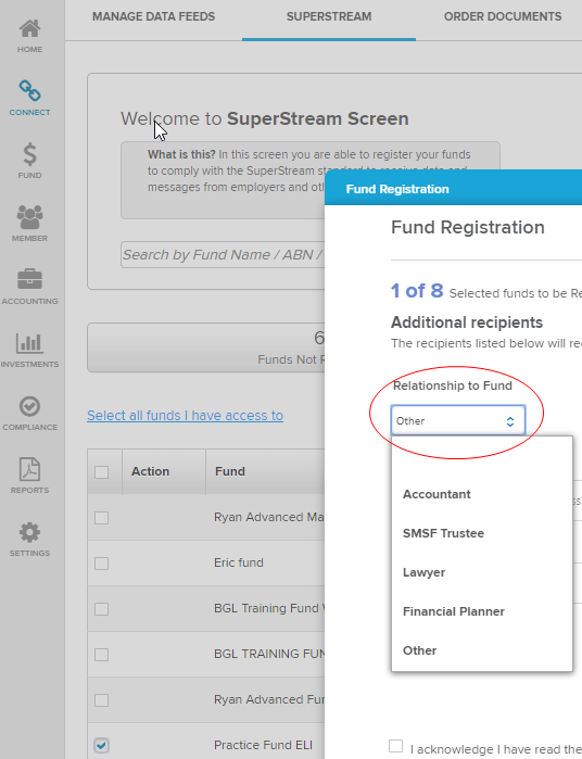 How do I register a Fund for SuperStream/Electronic Service Address (ESA)? Simple Fund 360