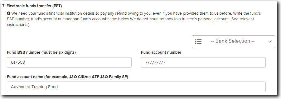 Add Bank Account Details To The Smsf Annual Return Simple Fund